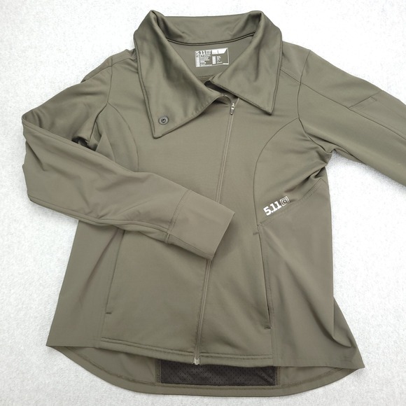 5.11 Tactical Full Zip Jacket Women's L Olive Green Kinetic Abrassian Resistant - Picture 1 of 16